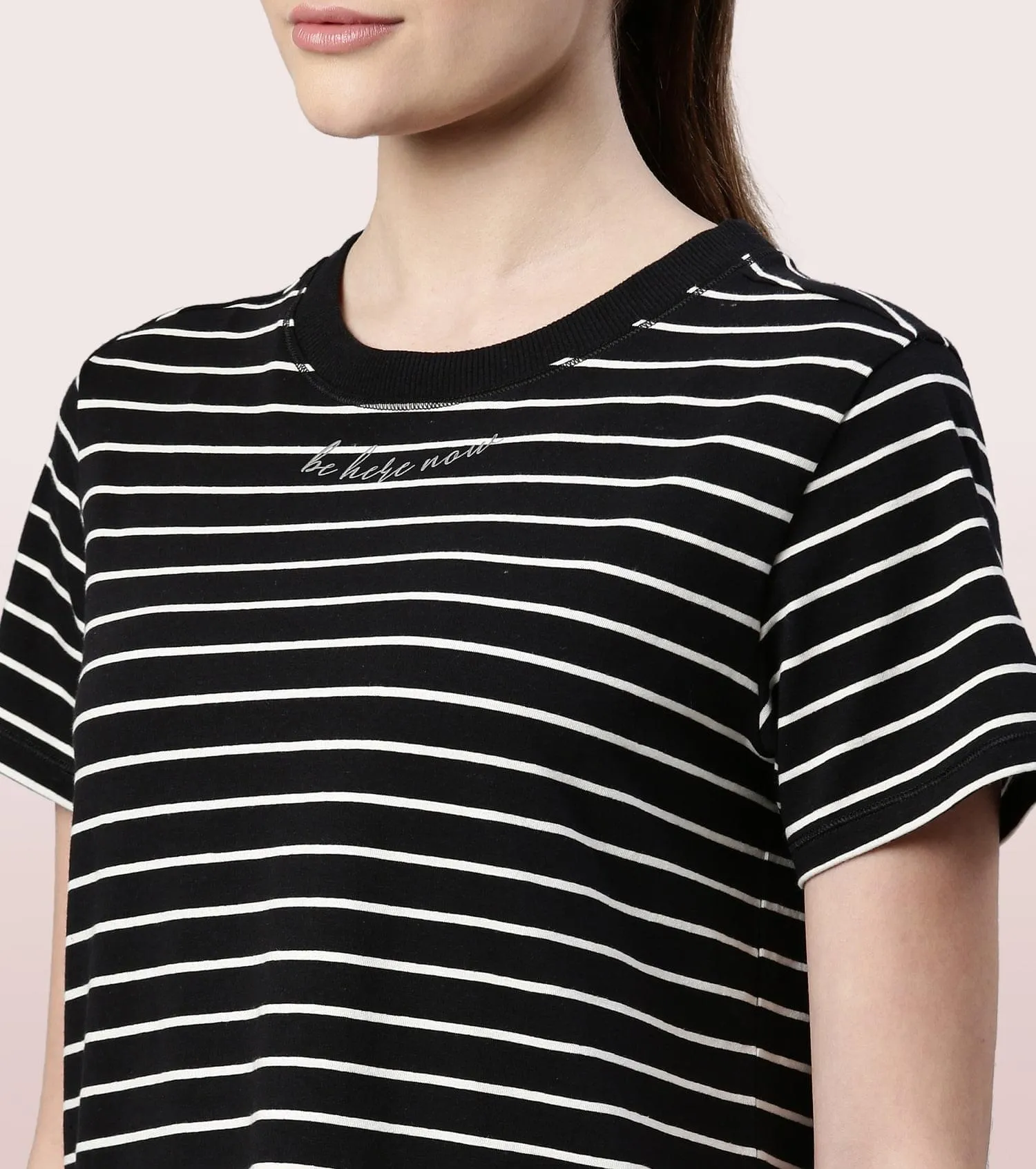 Active Cotton Tee -Stripes | Yarn Dyed Stripe Short Sleeve Anti-Odour Cotton Tee With Graphic