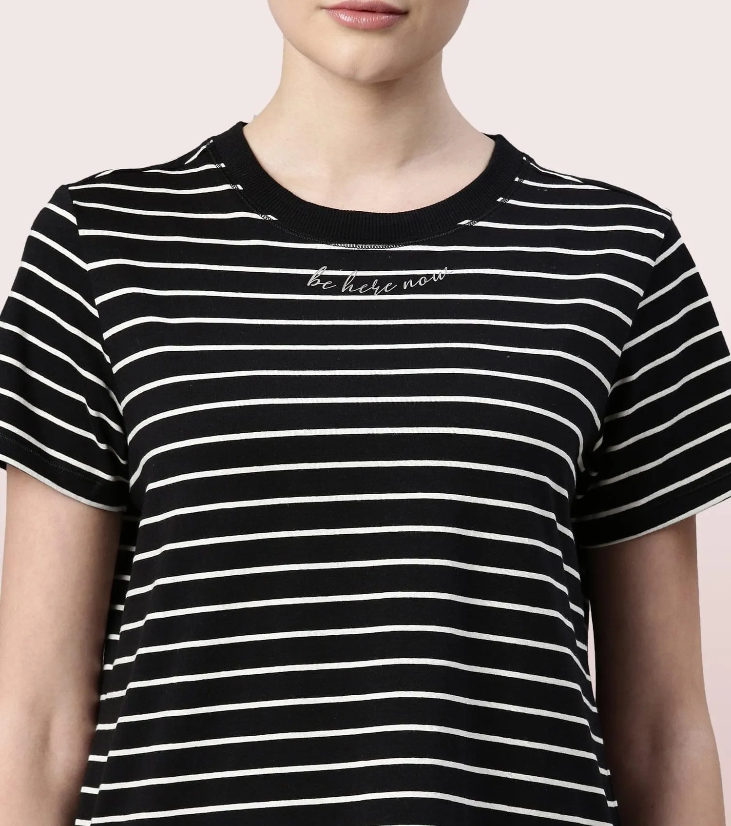 Active Cotton Tee -Stripes | Yarn Dyed Stripe Short Sleeve Anti-Odour Cotton Tee With Graphic