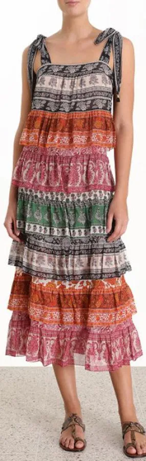 'Amari' Tiered Tie Dress