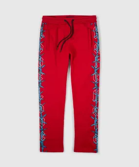 Anti Social Cherub Relaxed Fit Fleece Pants - Red