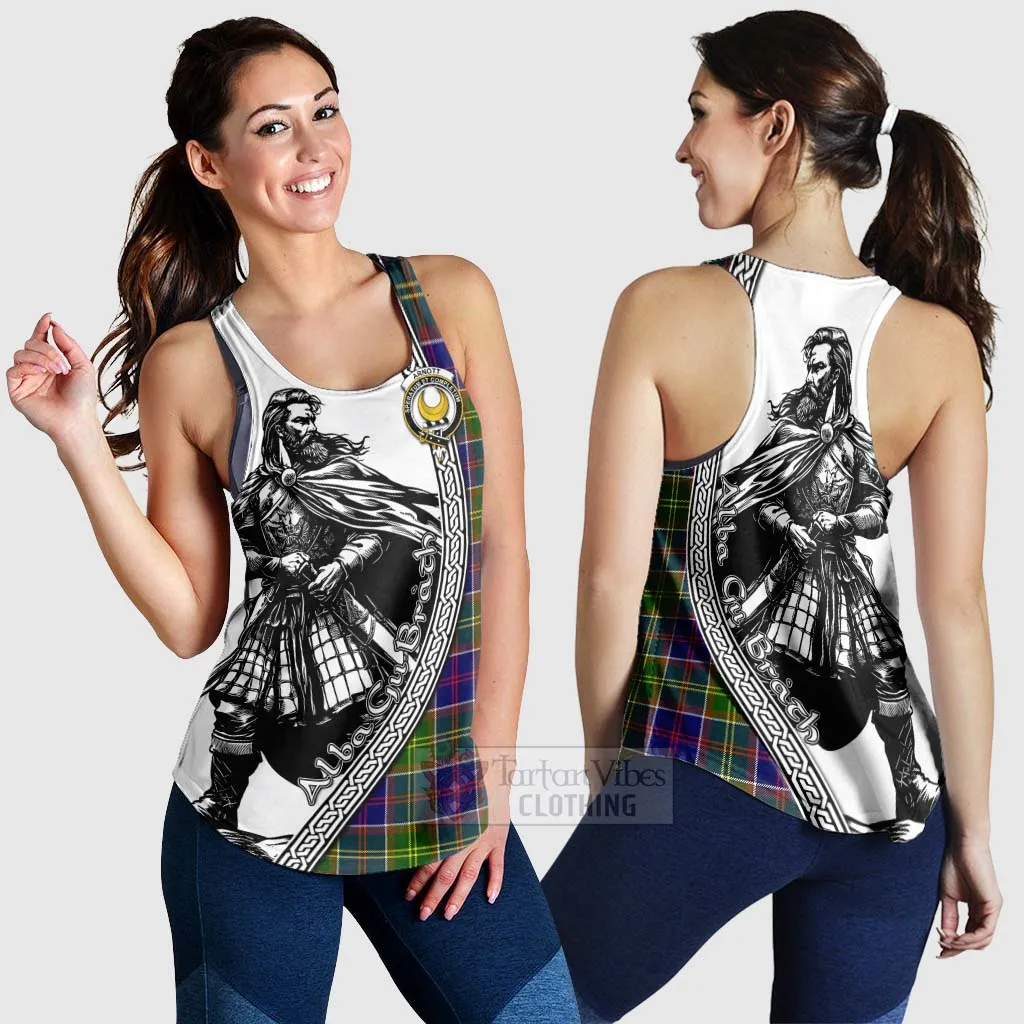 Arnott Tartan Clan Crest Women's Racerback Tanks with Highlander Warrior Celtic Style