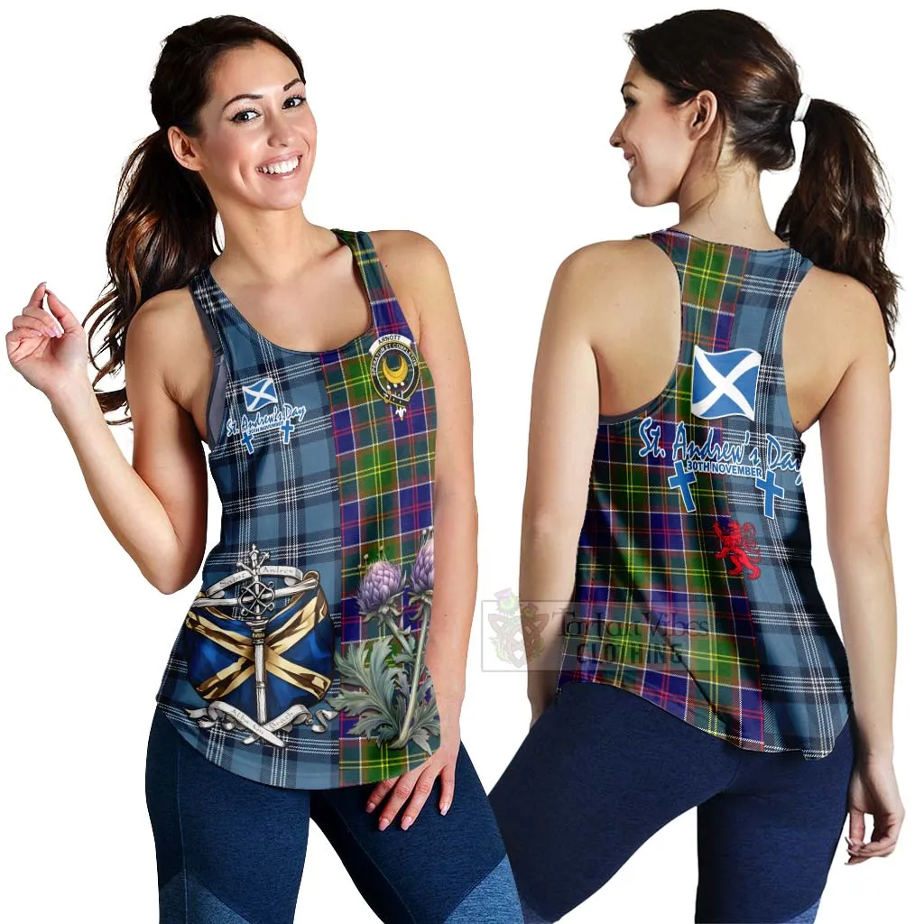 Arnott Tartan Women's Racerback Tanks Happy St. Andrew's Day Half Tartan Style