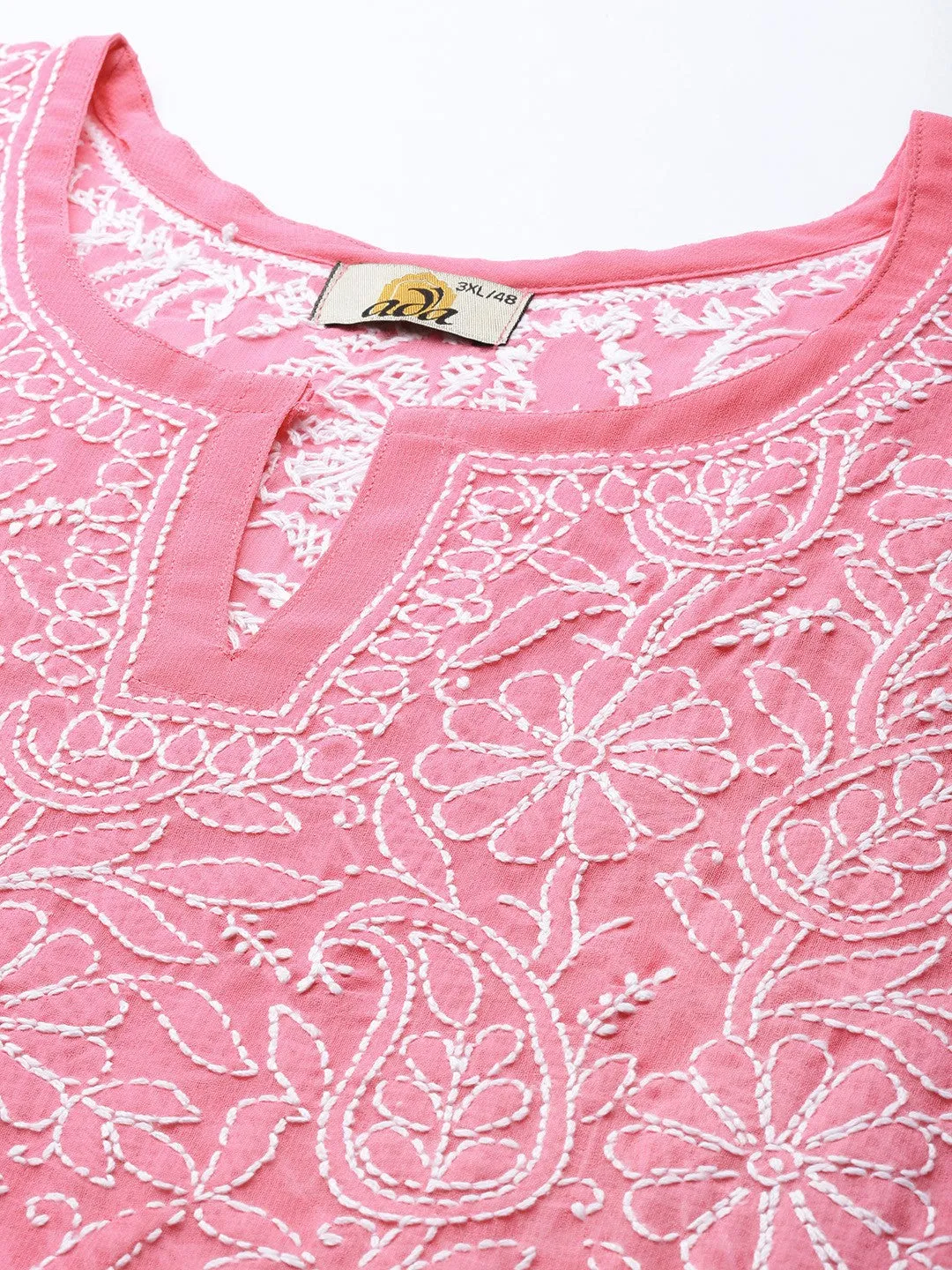 Baby Pink Georgette Chikankari Tunic Kurta