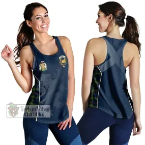 Bailey Modern Tartan Women's Racerback Tanks with Family Crest and Lion Rampant Vibes Sport Style