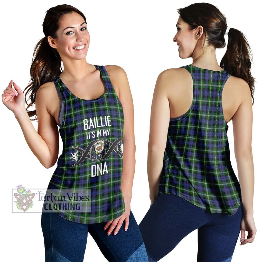 Baillie of Polkemmet Tartan Women's Racerback Tanks with Family Crest DNA In Me Style