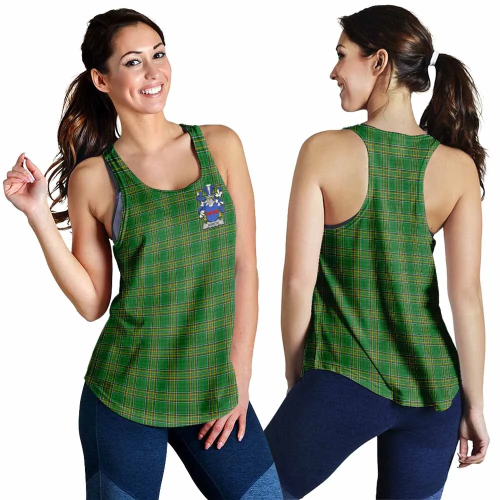 Bareth Irish Clan Tartan Women's Racerback Tanks with Coat of Arms