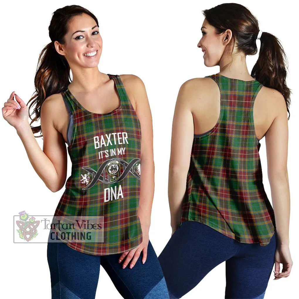 Baxter Tartan Women's Racerback Tanks with Family Crest DNA In Me Style