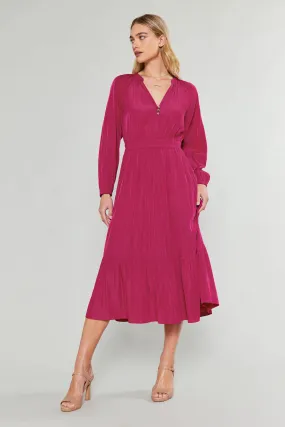 Belle Midi Dress-Deep Fuchsia