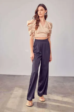 Black Relaxed Fit Wide Leg Pants