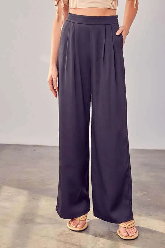 Black Relaxed Fit Wide Leg Pants