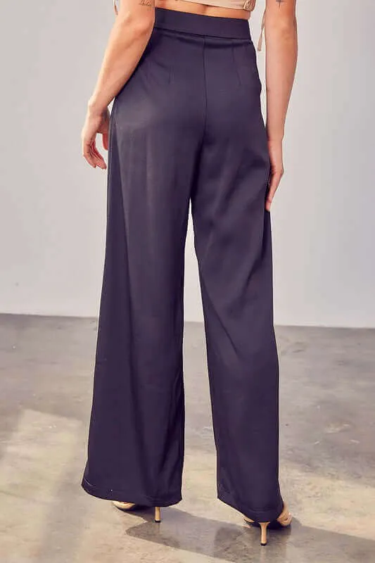 Black Relaxed Fit Wide Leg Pants