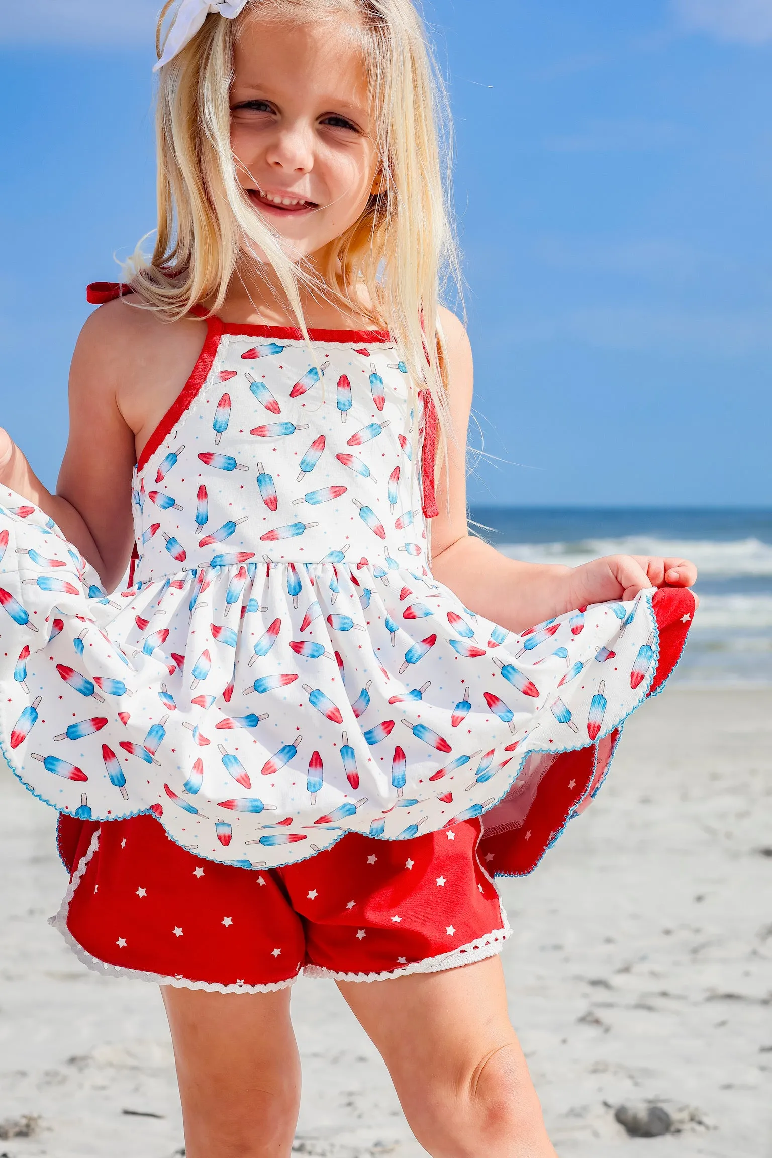 Bomb Pop Scallop Tunic Set