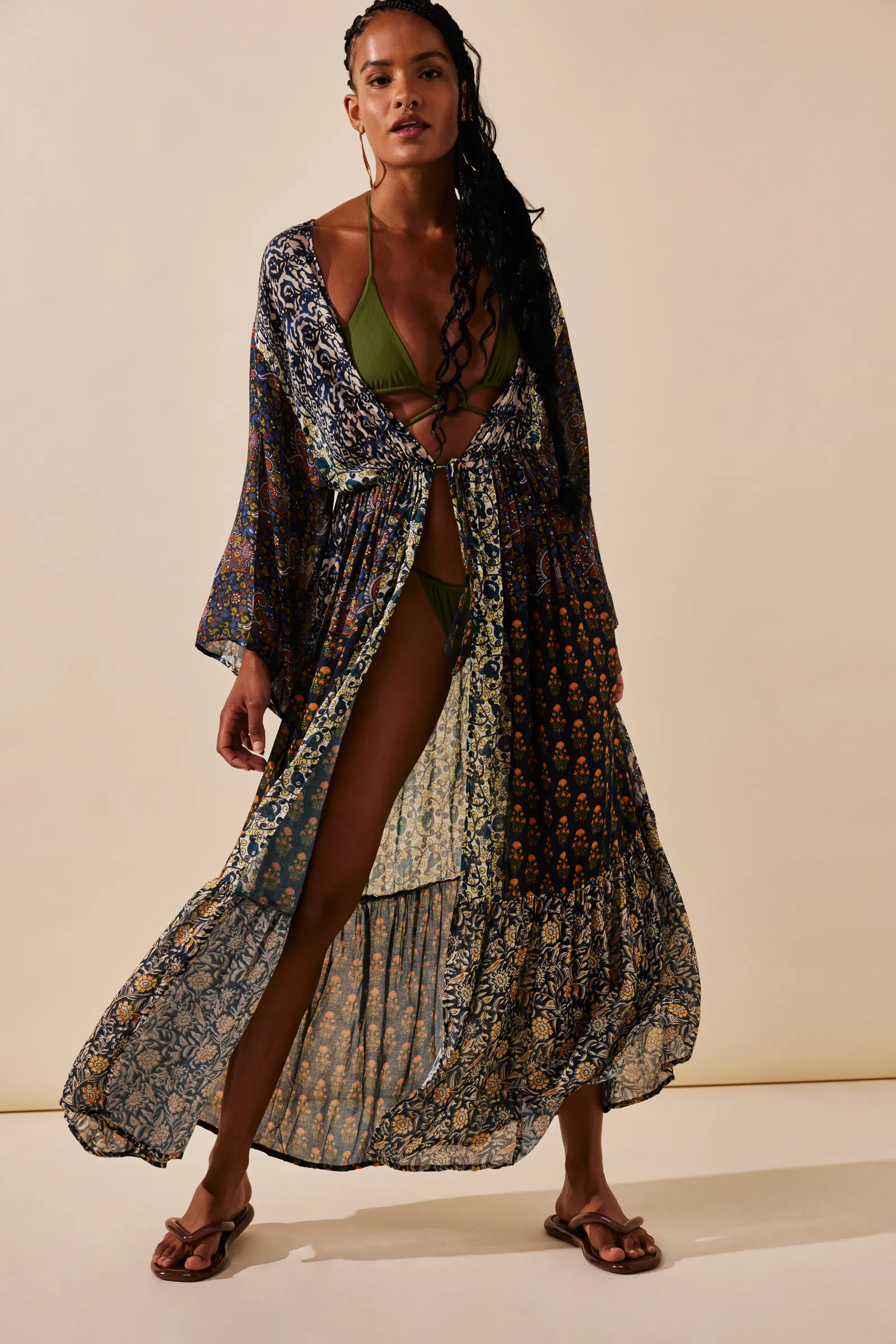 Bombay Mixed Print Kimono