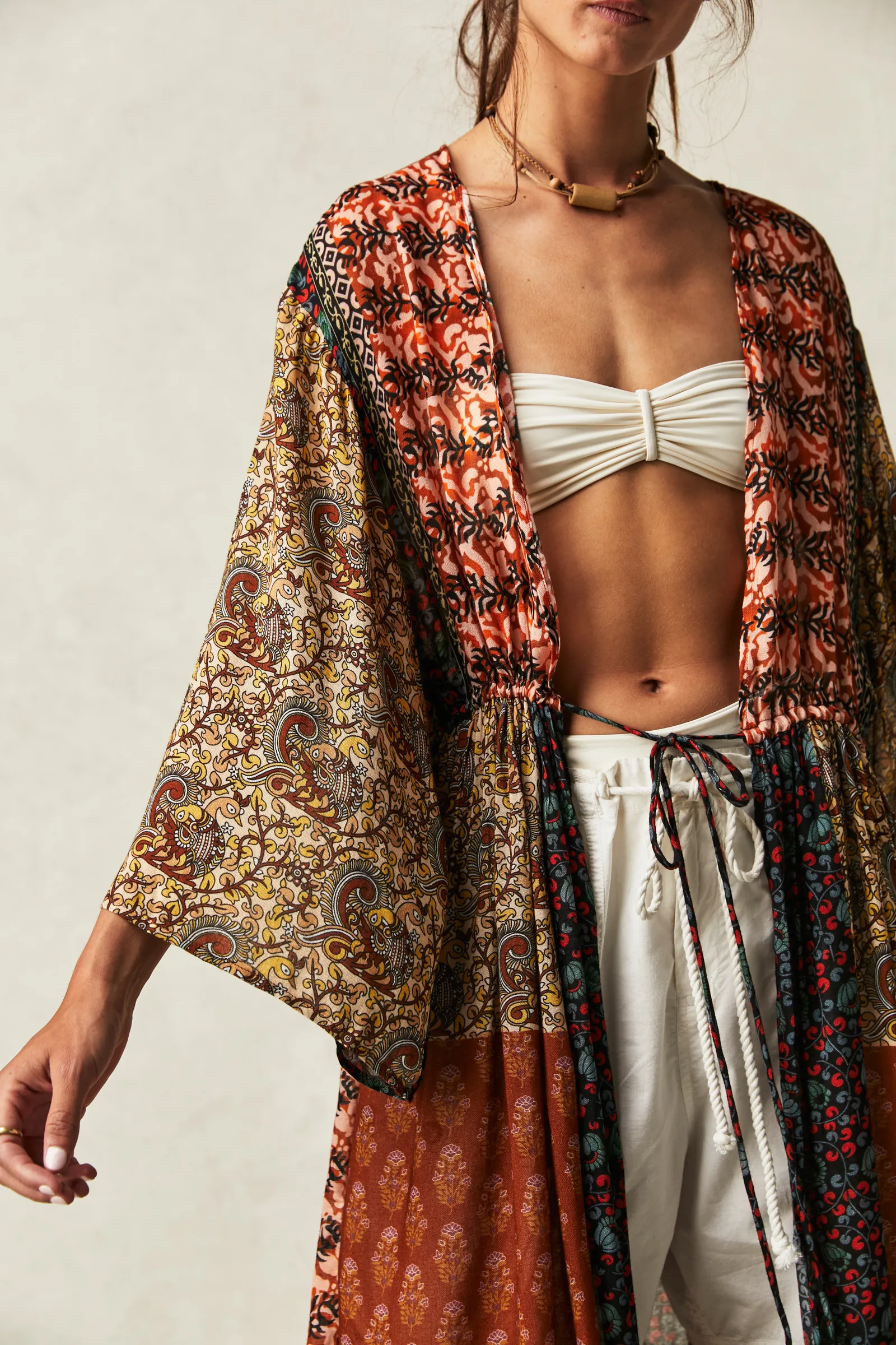 Bombay Mixed Print Kimono