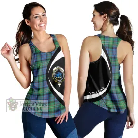 Bowie Ancient Tartan Women's Racerback Tanks with Family Crest Circle Style