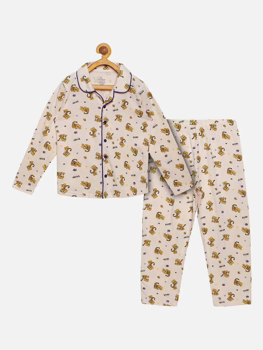 Boys Aop Print Shirt & Pyjama Night Set