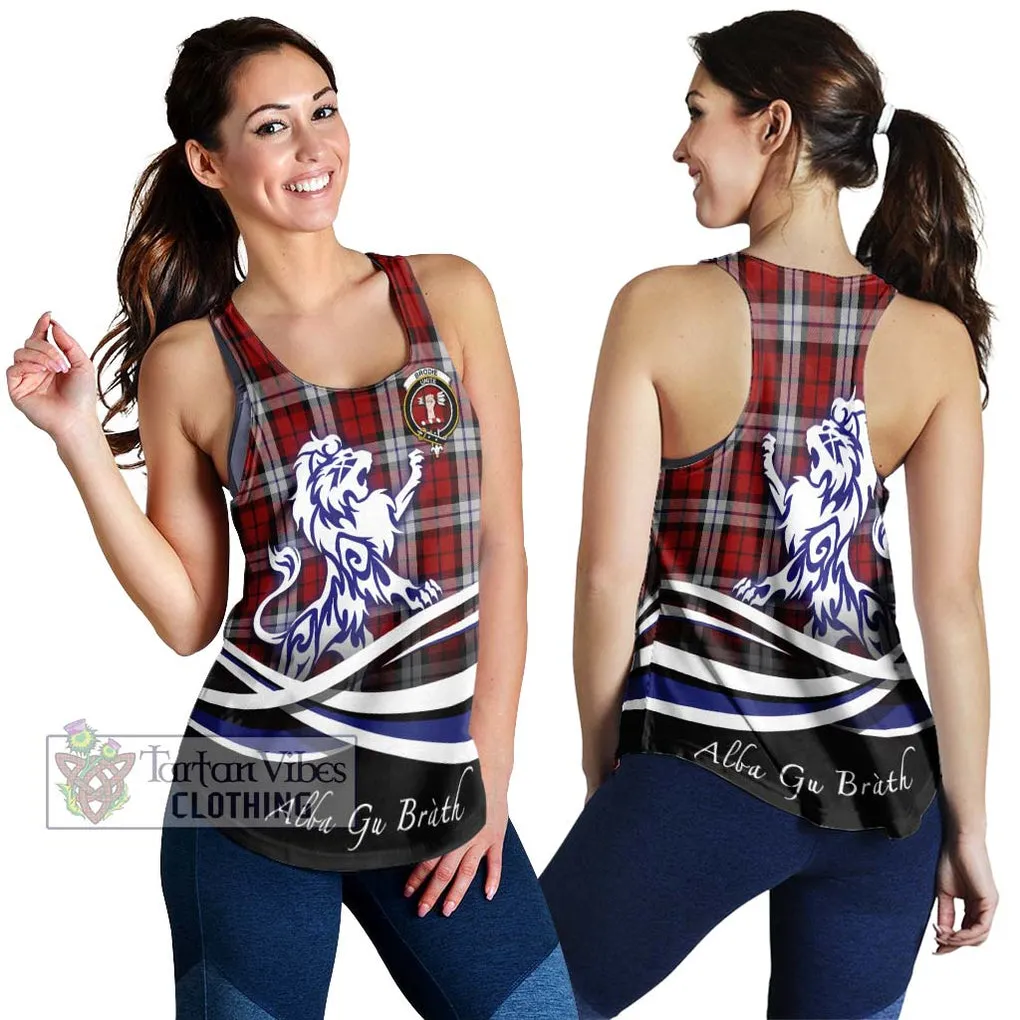 Brodie Dress Tartan Women's Racerback Tanks with Alba Gu Brath Regal Lion Emblem