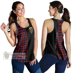 Brown (Broun) Tartan Women's Racerback Tanks with Family Crest and Half Of Me Style