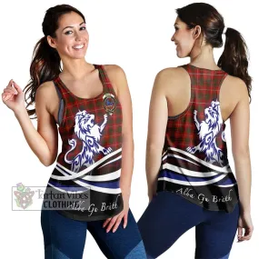 Bruce Tartan Women's Racerback Tanks with Alba Gu Brath Regal Lion Emblem