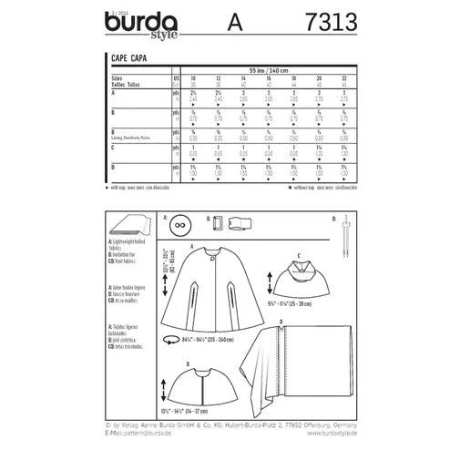 Burda Capes 7313