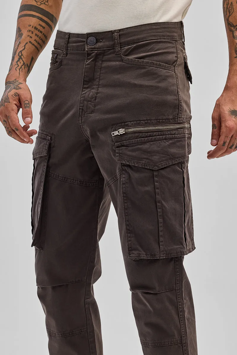 Carob Brown Relaxed Fit Cargo Pants