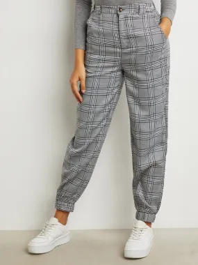 Checked Relaxed Fit Jogger with Pocket Detail FD