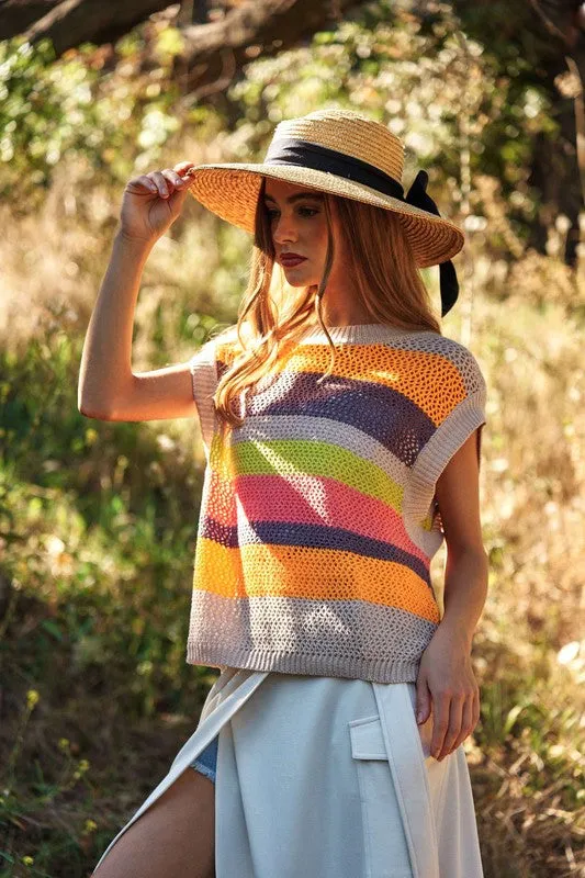 Coastal Breeze Crochet Sweater Vest