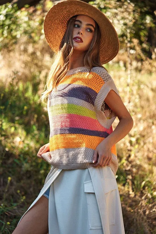 Coastal Breeze Crochet Sweater Vest