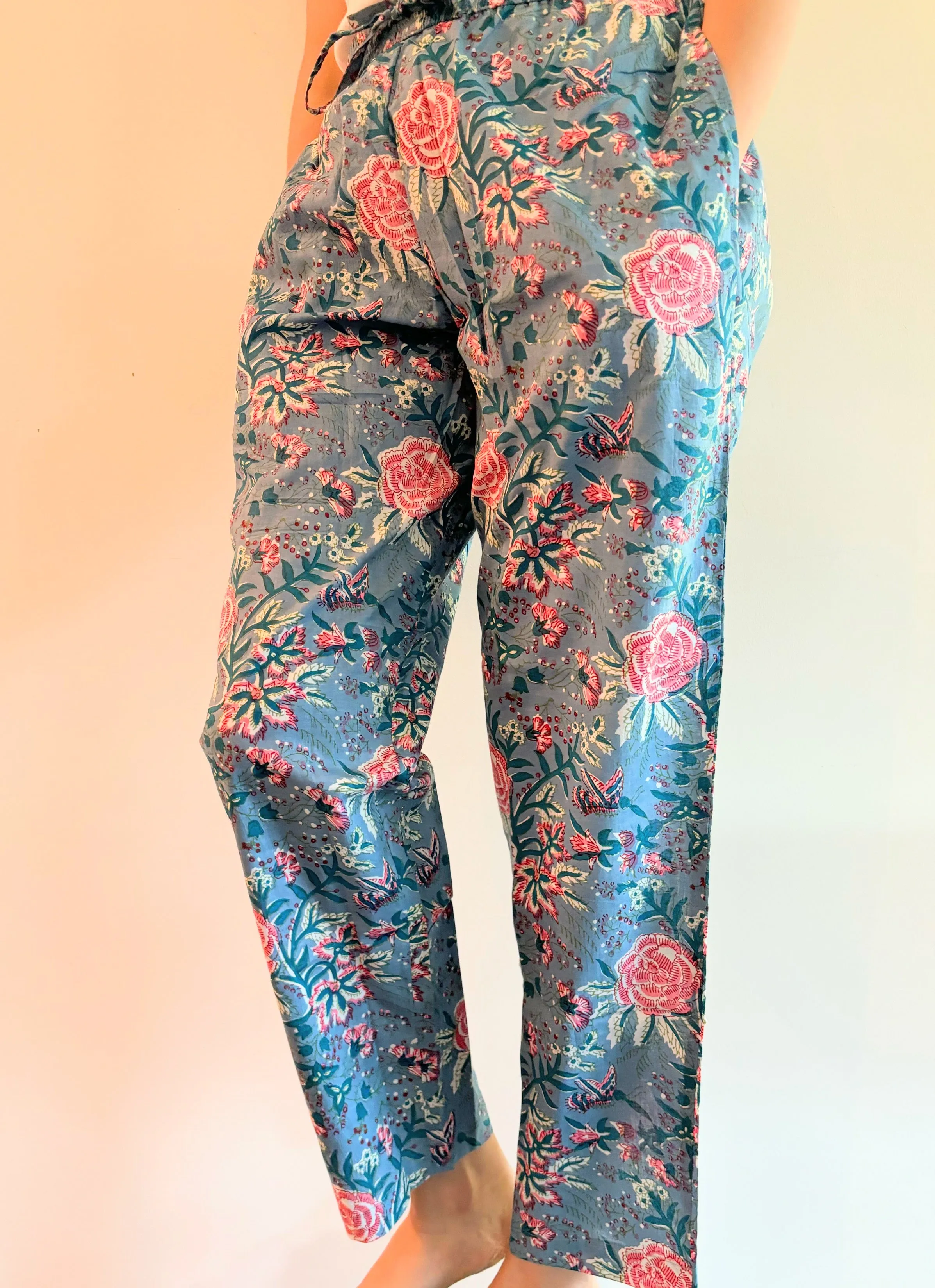 Cotton Pajama Pants Women - Slate Rose