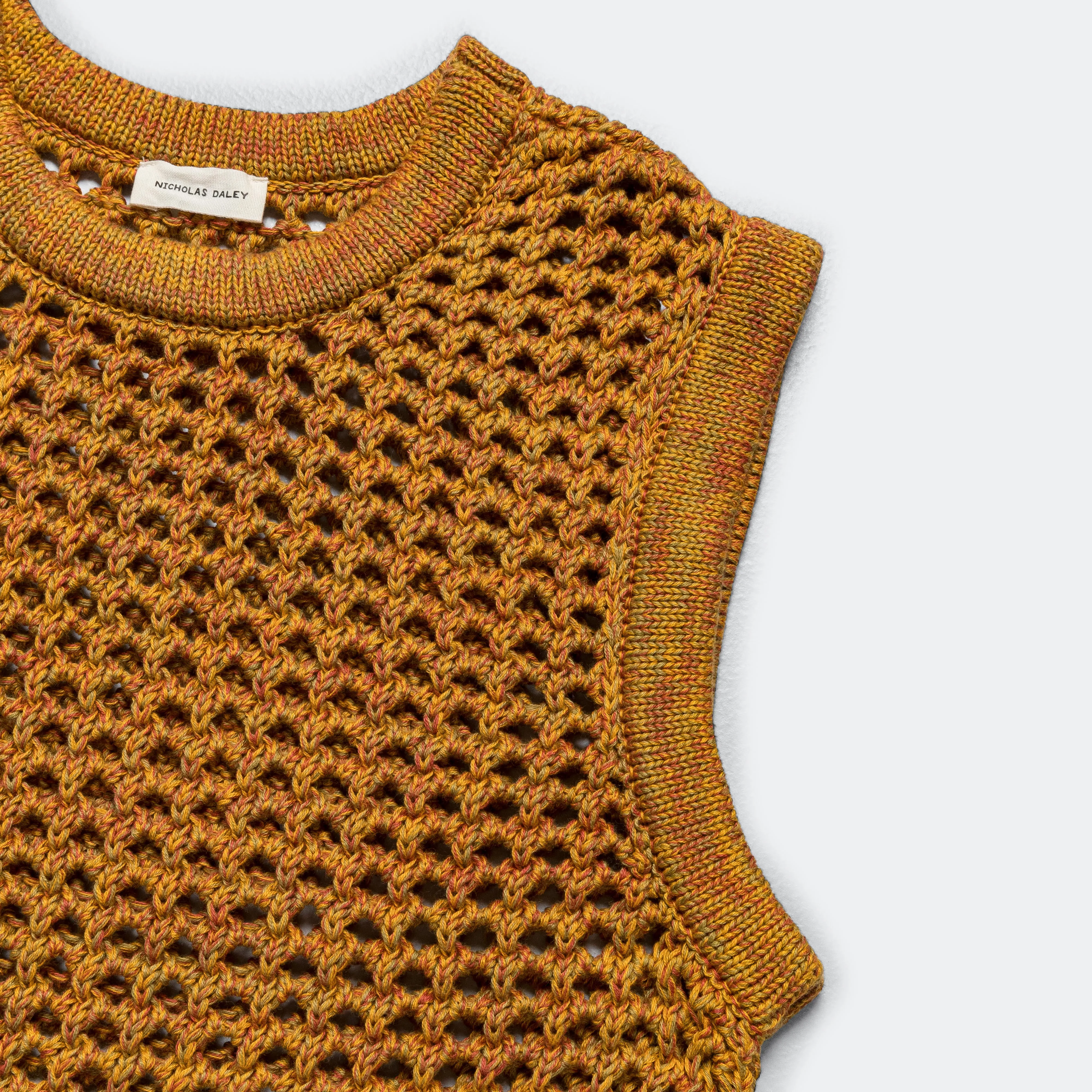 Crochet Vest - Orange Mustard