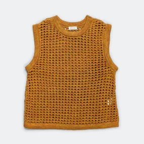 Crochet Vest - Orange Mustard