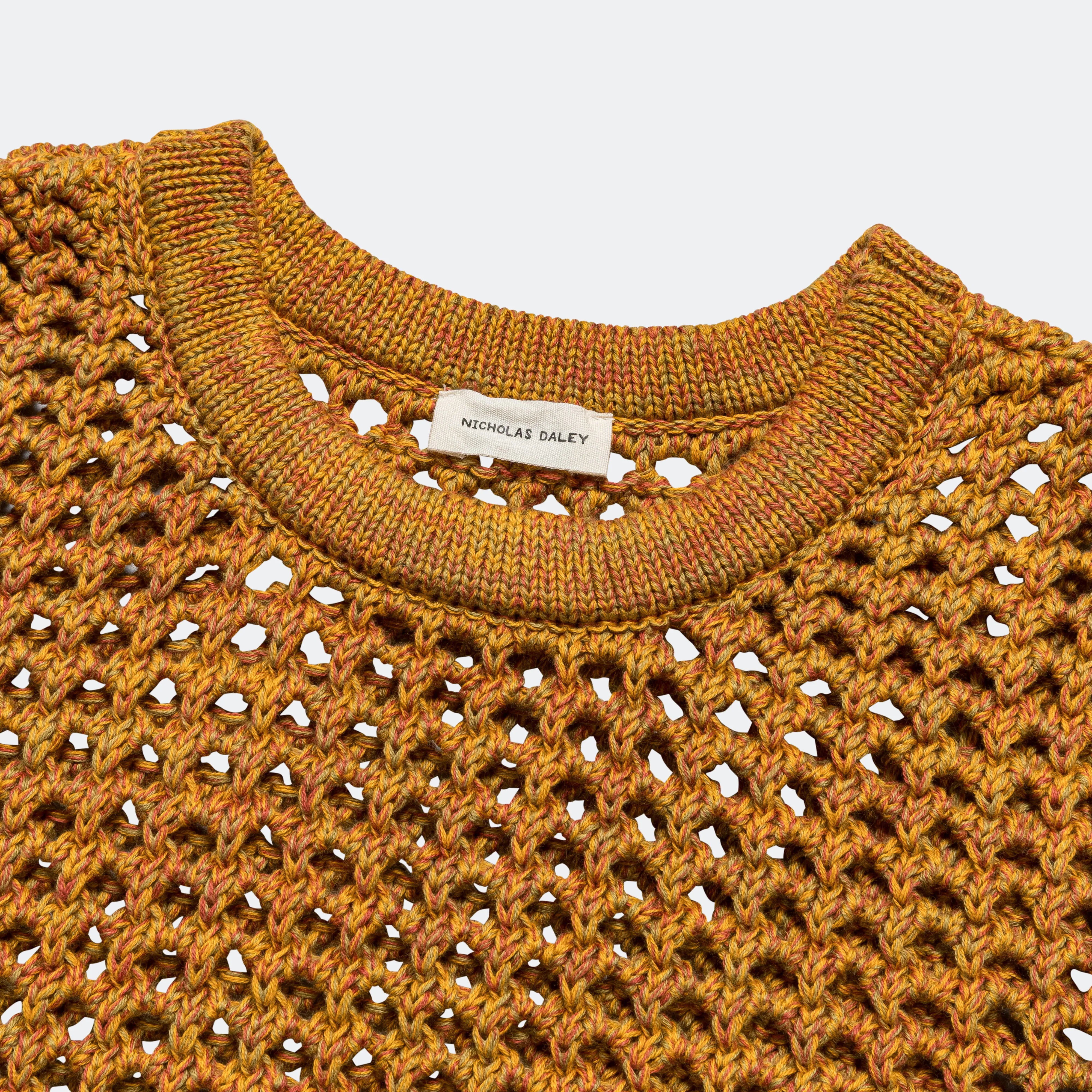 Crochet Vest - Orange Mustard