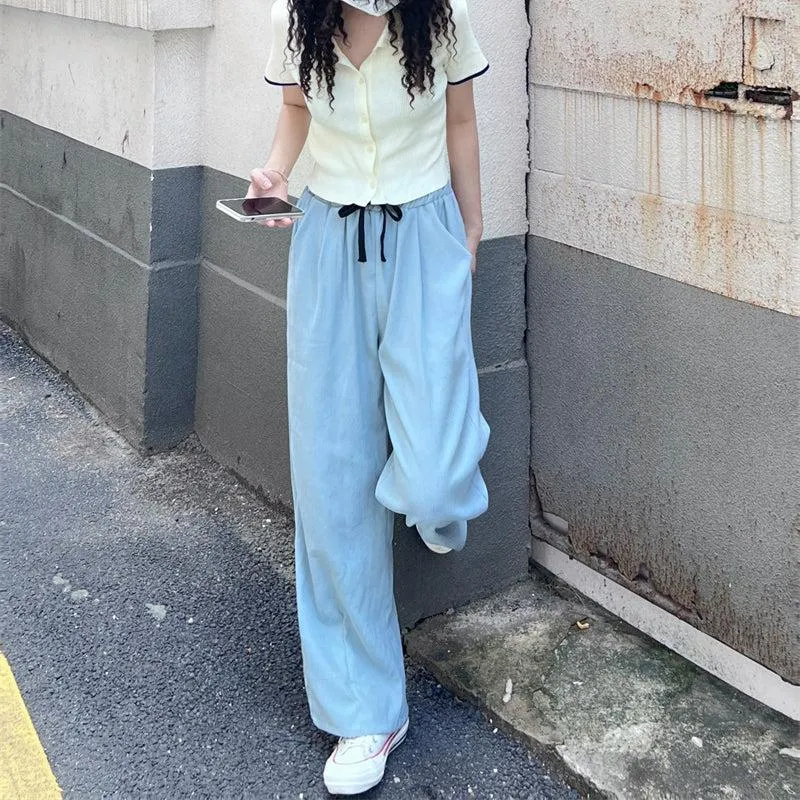 Elastic Waist Relaxed Fit Pants