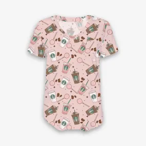 Fan Favorites Pink Drink - Women's Printed Bamboo Short Sleeve Top