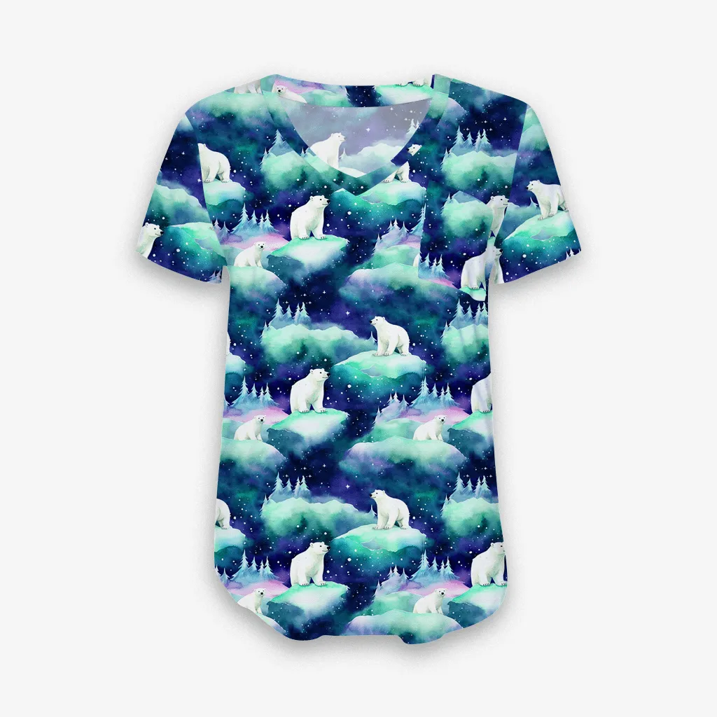 Gifts Galore Polar Skies - Women's Printed Bamboo Short Sleeve Top