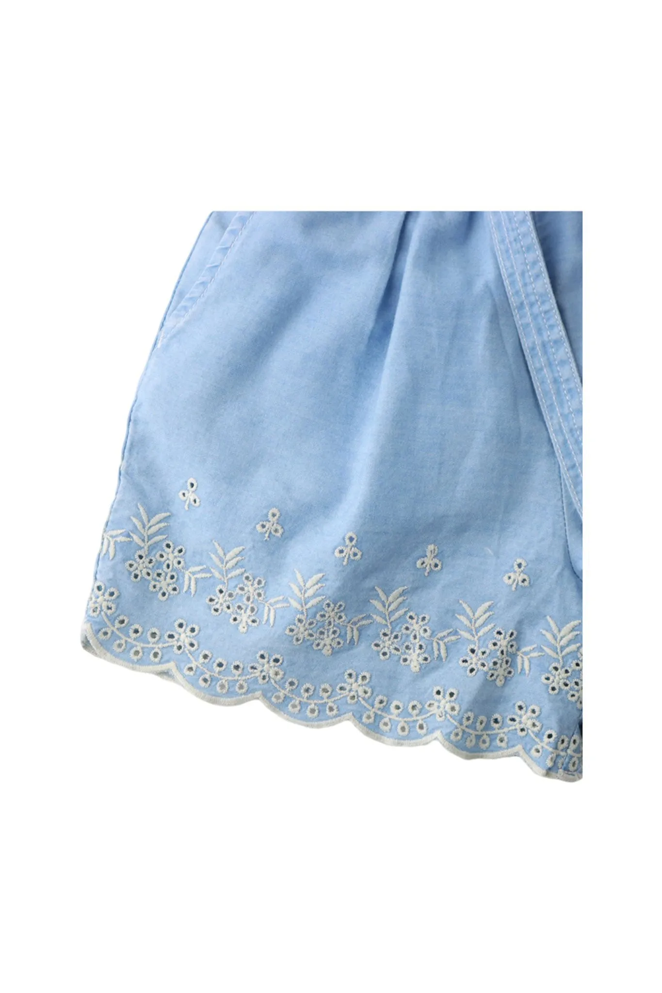 Gingersnaps Denim Shorts W/Embroidered Scallop