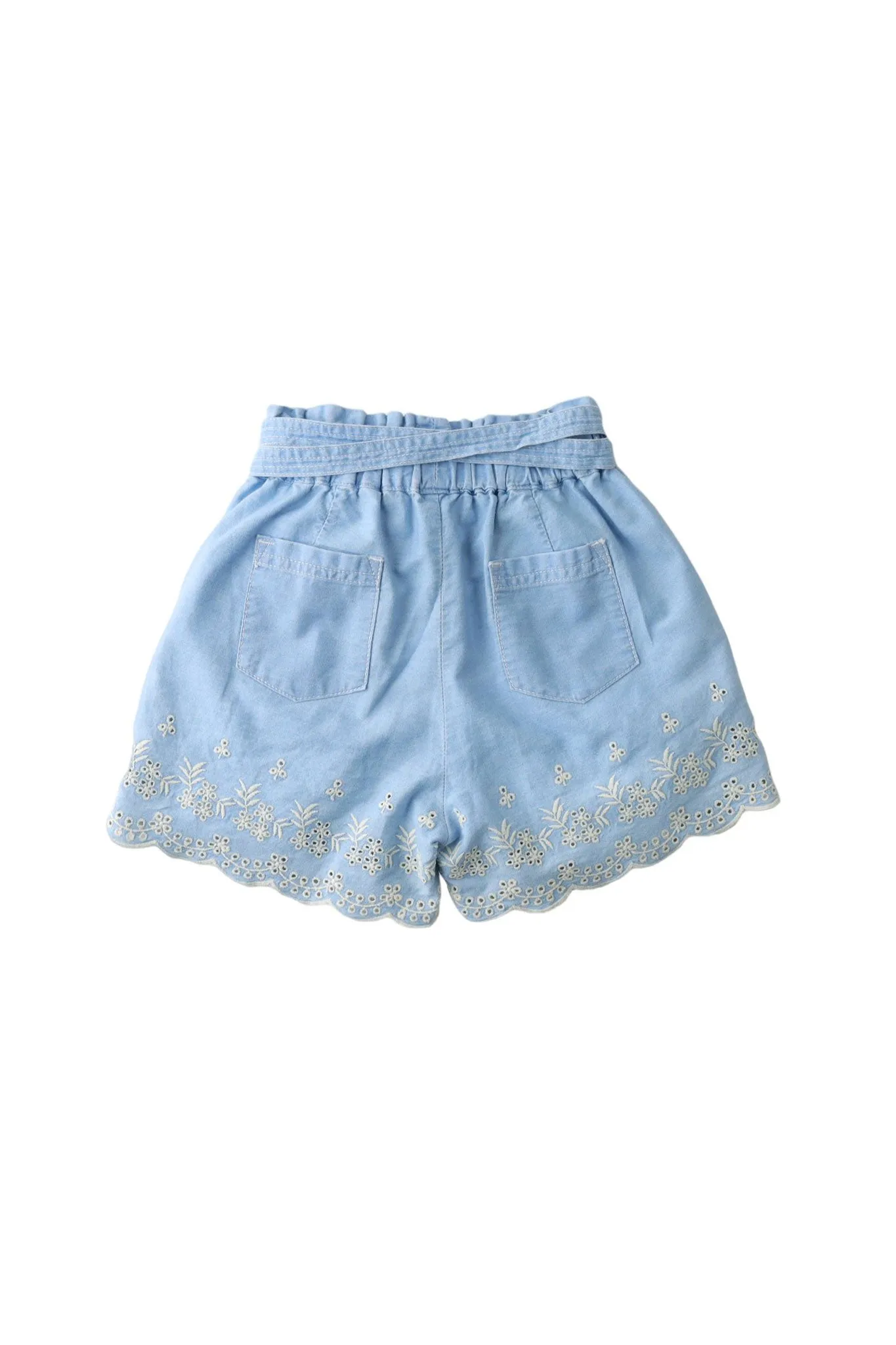 Gingersnaps Denim Shorts W/Embroidered Scallop