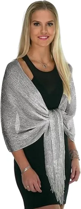 Glitter Lightweight So Soft Shawl Taupe Grey