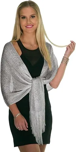 Glitter Lightweight So Soft Shawl Taupe Grey