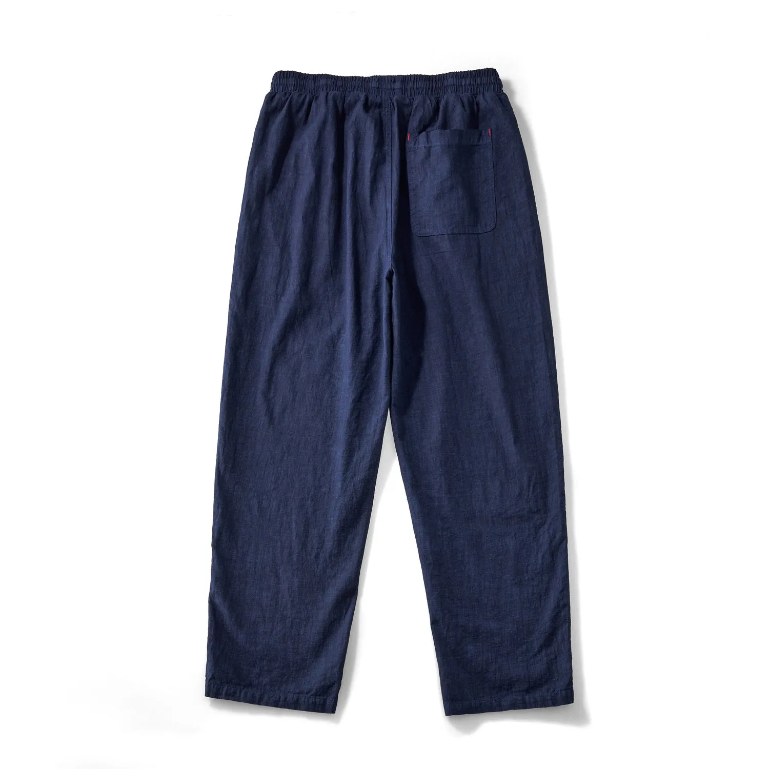 Indigo Linen Blend Relaxed Fit Drawstring Pants