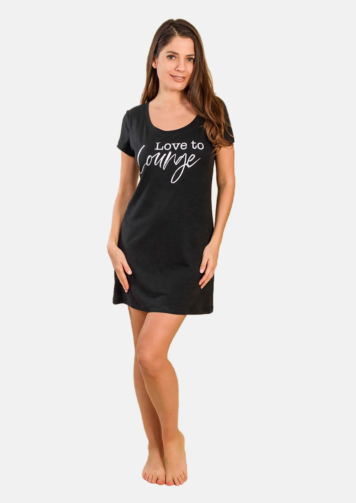 Jersey Nightdress with Slogan