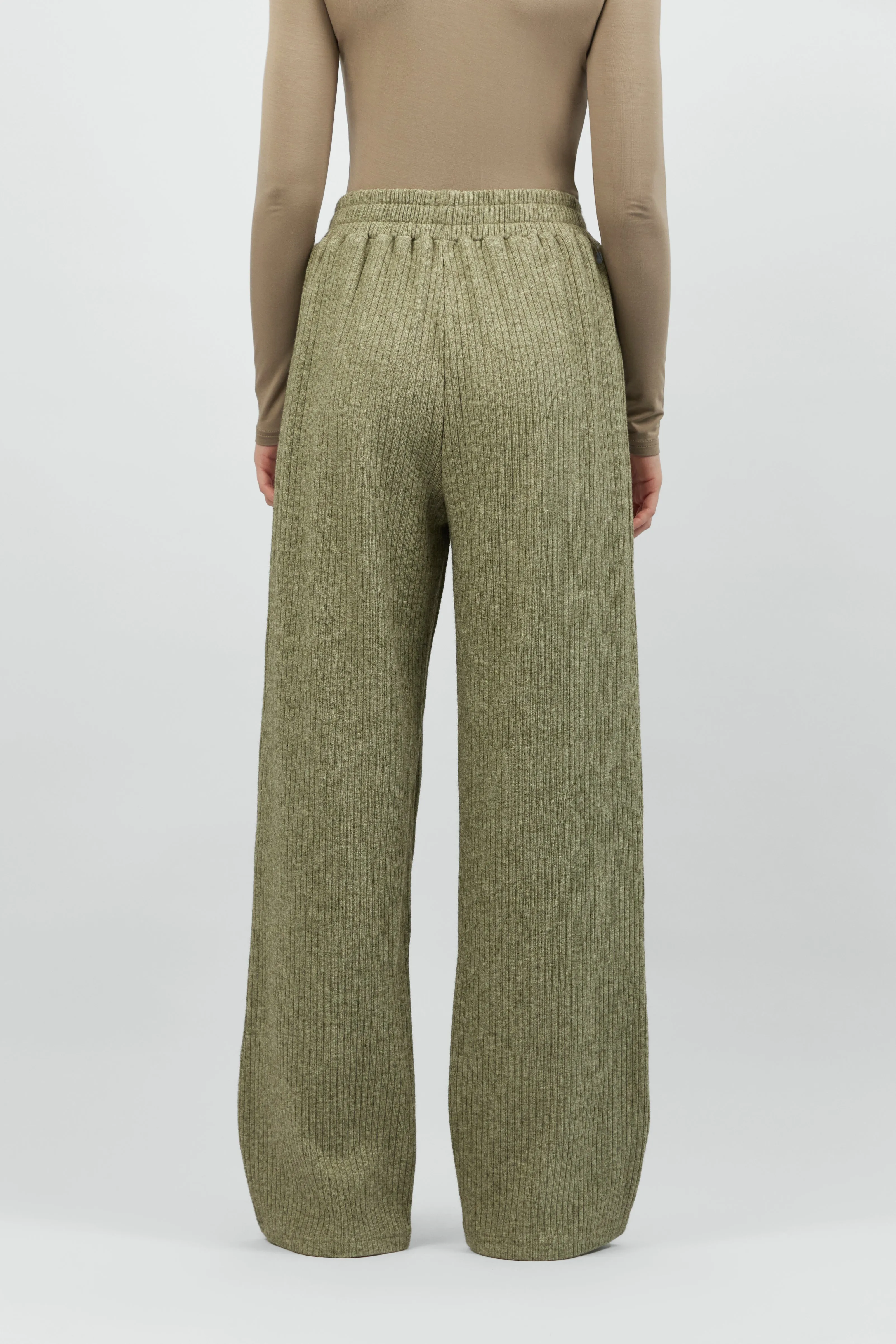 Knit Relaxed Fit Pants - Olive