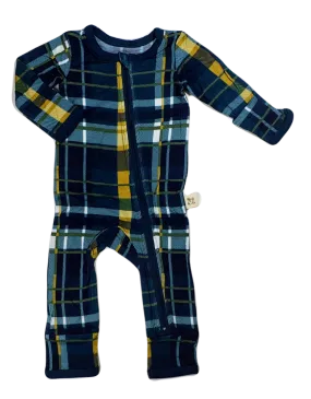 Kozi & Co Hunter & Gold Plaid Coverall with Zipper