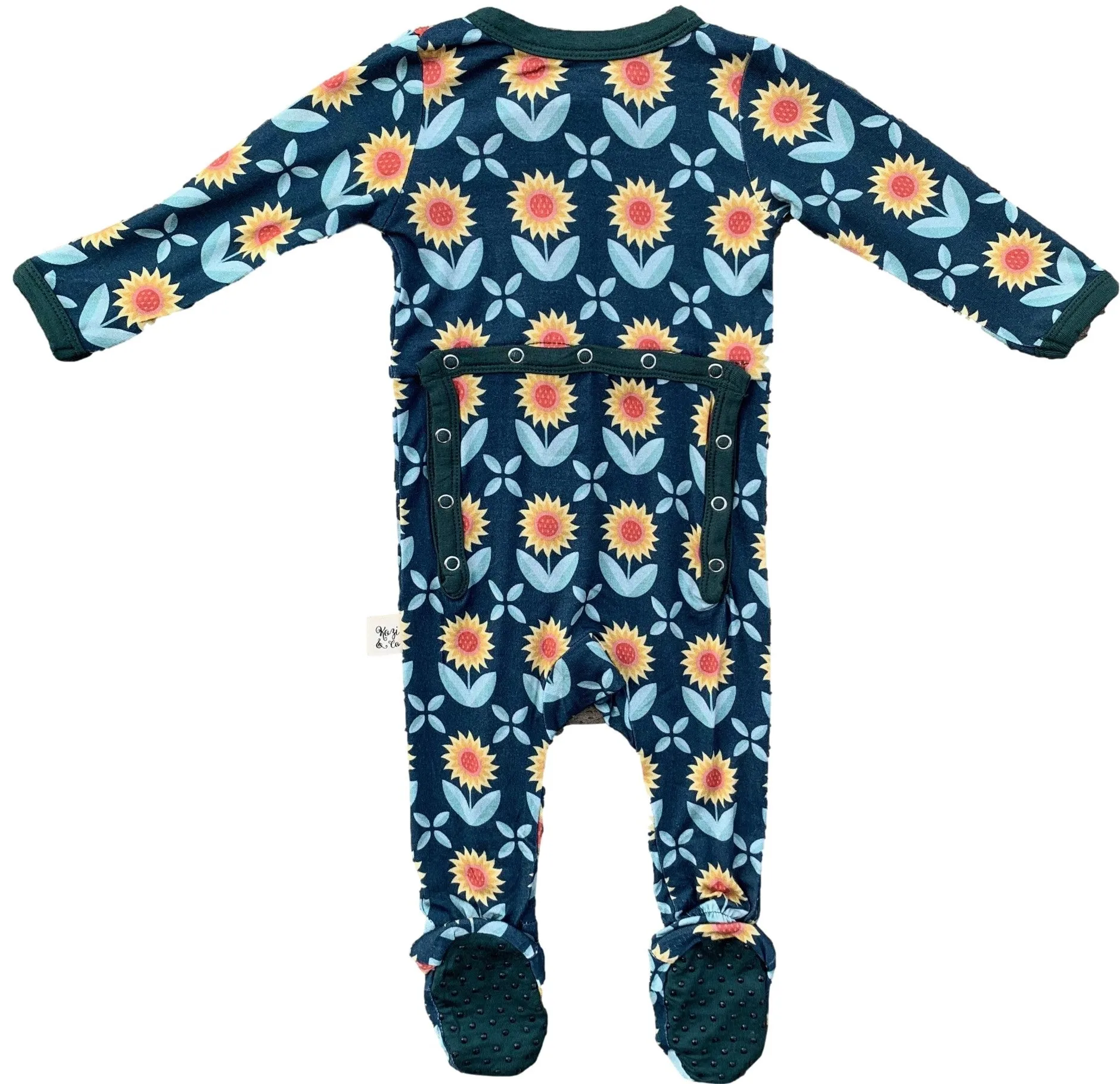 Kozi & Co Sunflowers Footie with Snaps