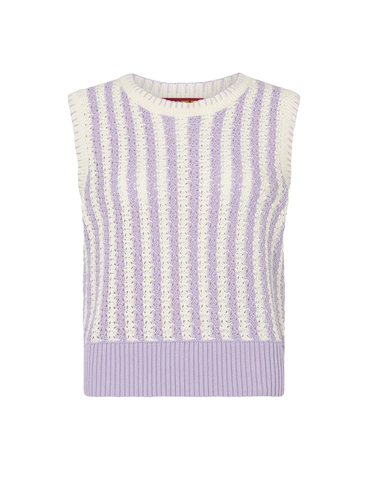 Marley Lilac Stripe Crochet Knit Top