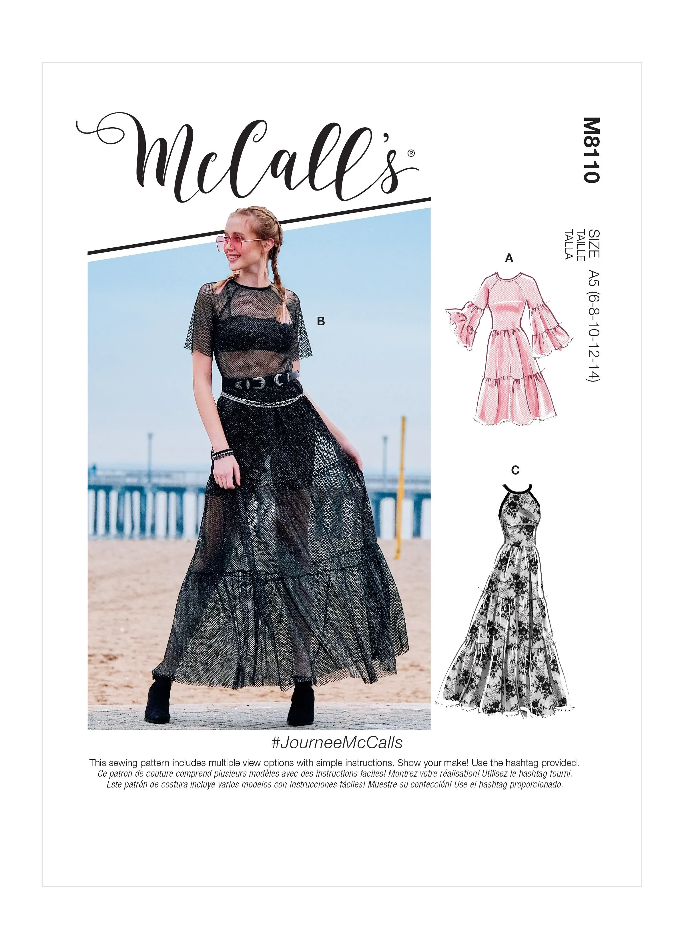 McCall's 8110 Dresses sewing pattern #JourneeMcCalls