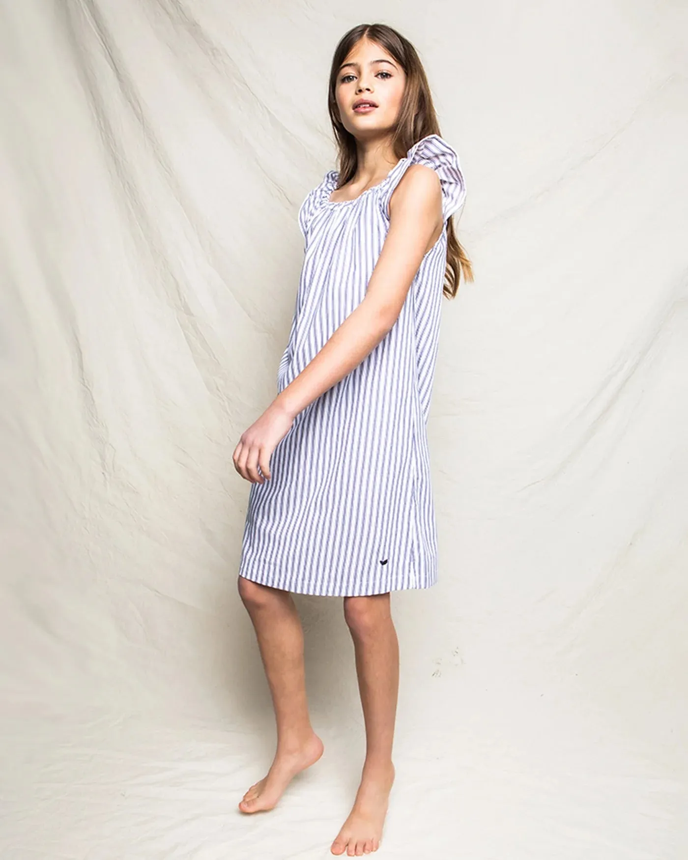 Navy French Ticking Isabelle Nightgown