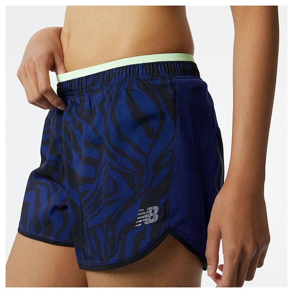 New Balance Printed Fast Flight Shorts (Women's) - Victory blue