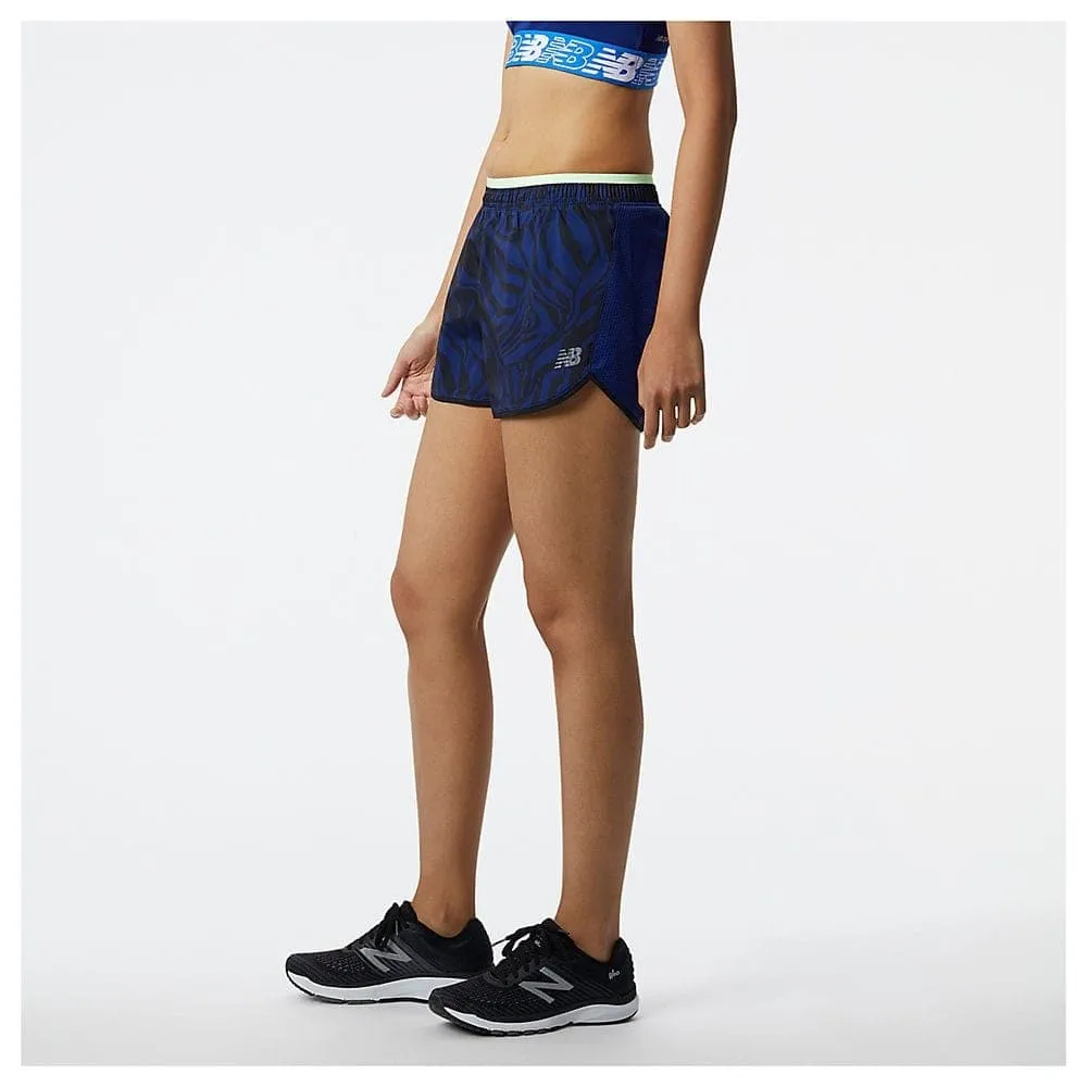 New Balance Printed Fast Flight Shorts (Women's) - Victory blue