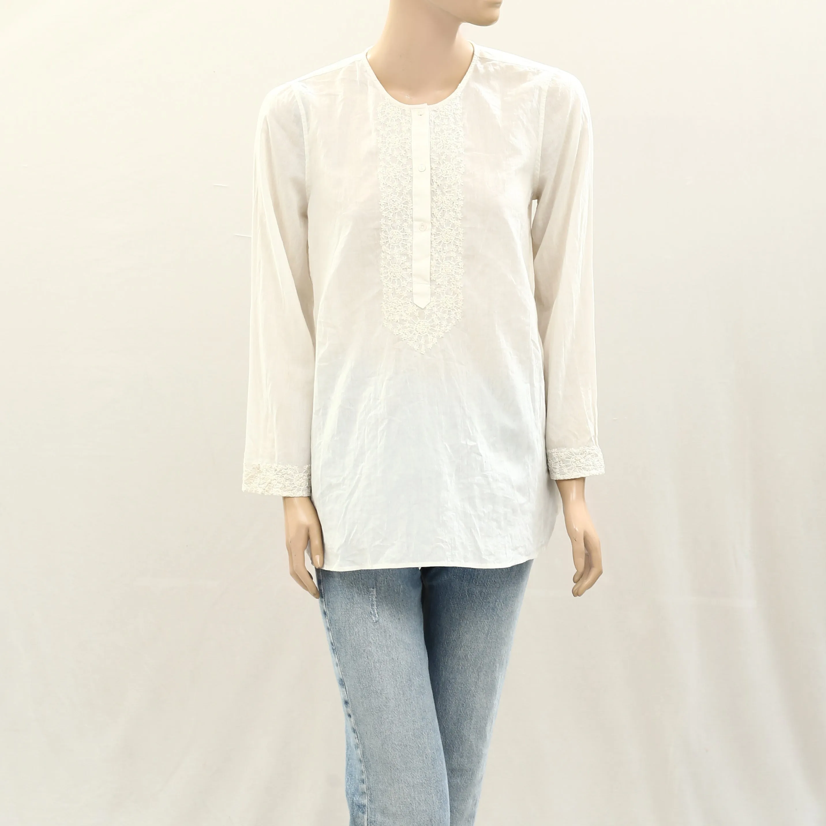 Nili Lotan Floral Embroidered Tunic Top